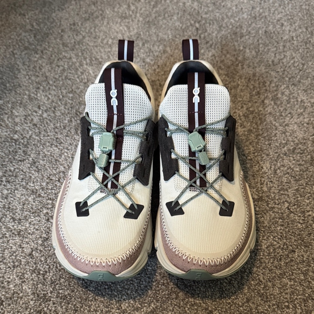 Stylish Cream and Brown Women's Sneakers - Picture 2 of 9